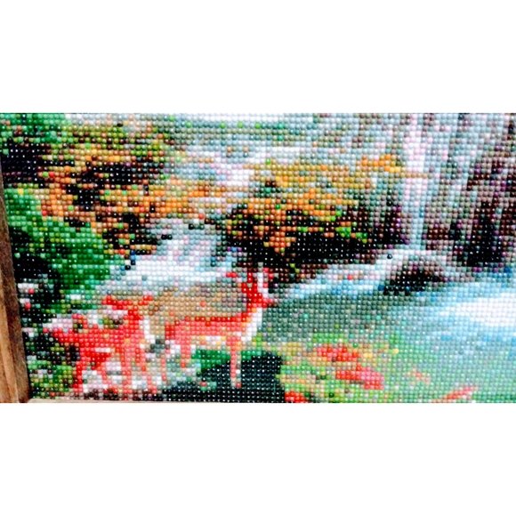 Beautiful Beaded Painting with Frame Hand Made Wall Art work, bead- on fabric - Picture 4 of 10